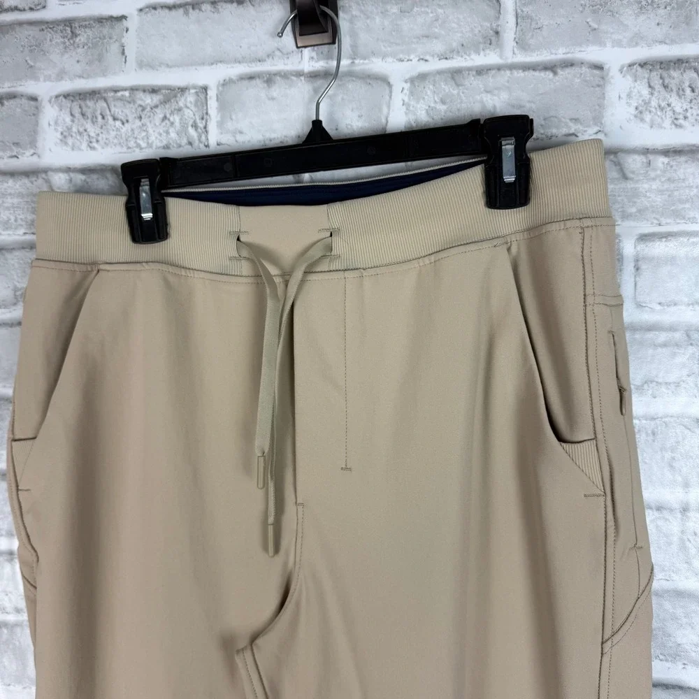 Birddogs XL Khaki Tan Lined Jogger Pants Performance Athletic Drawstring Pockets